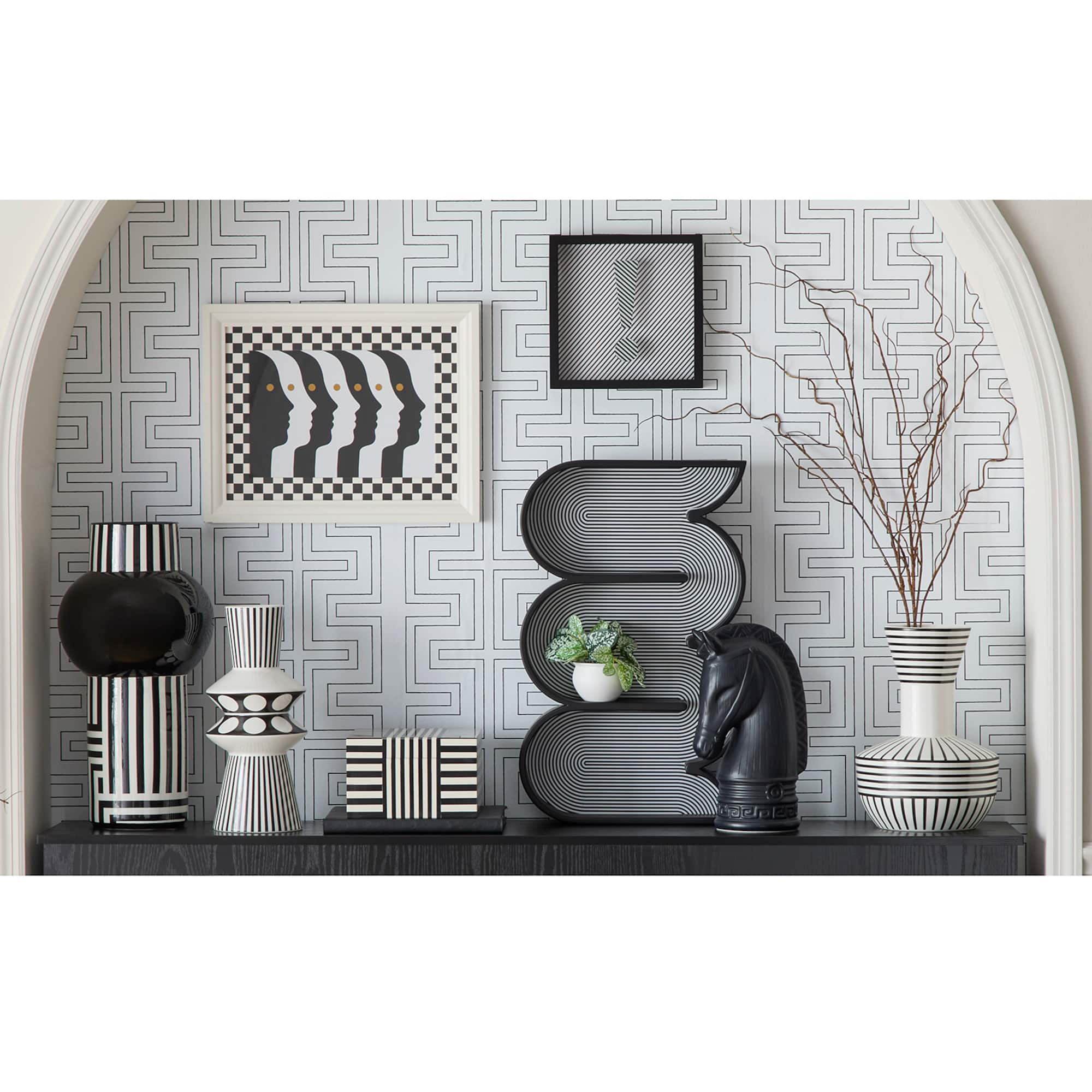 Jonathan Adler x Michaels 24" Black & White Striped Wall Cubby